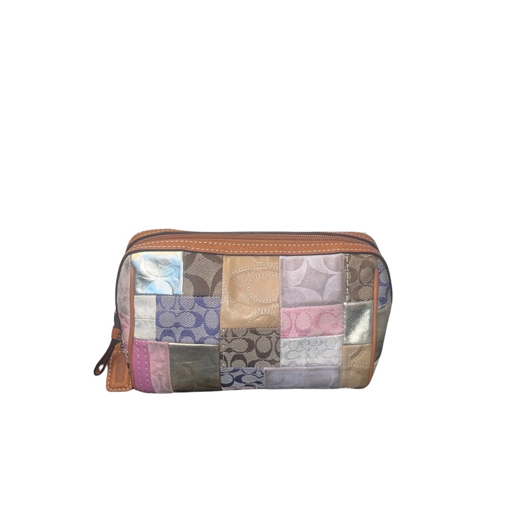 Coach Signature Patchwork Cosmetic Bag/Pouch - Picture 3 of 13